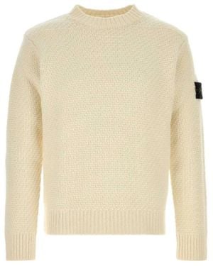 Stone Island Round-Neck Knitwear - Blanco