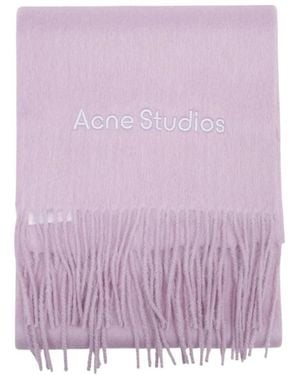 Acne Studios Wool Logo Scarf - Paars