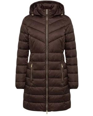 Yes-Zee Jassen ,Bruin ,Leer M500 Lange Donsjas