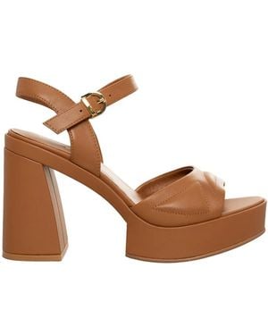 Jeannot High Heel Sandals - Marron
