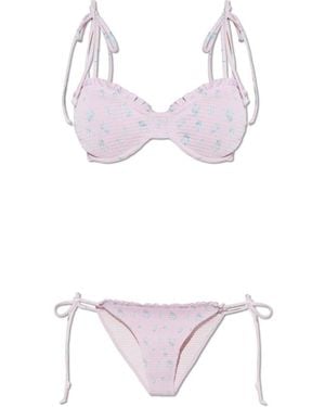 LoveShackFancy Badmode ,Roze ,Polyester Two-Piece Swimsuit Quinley - Paars