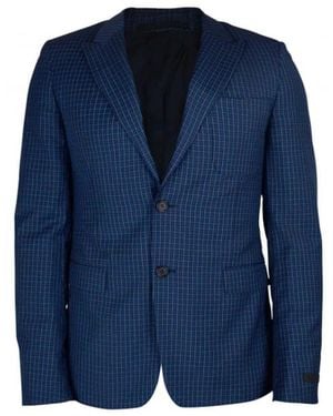 Prada Geruite Wollen Jas - Blauw