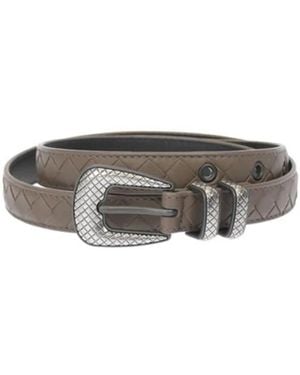 Bottega Veneta Embossed Leather Belt - Grijs