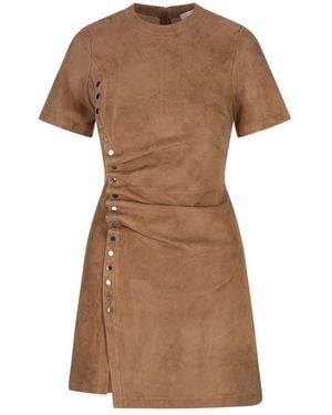 Rabanne Lederkleider Für Frauen - Braun