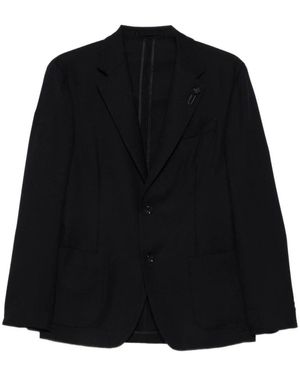 Lardini Blauwe Wollen Jas Buitenkleding Aw25 - Zwart