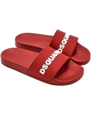 DSquared² Schoenen ,Rood ,Logo Slides