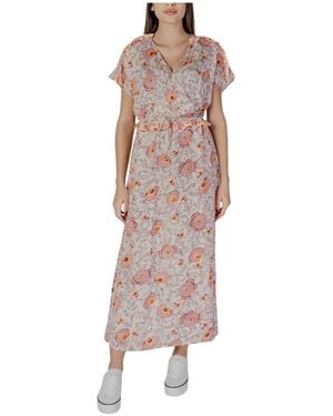 B.Young Kleedjes ,Roze ,Katoen Lente/Zomer Katoenen Jurken Collectie Voor Vrouwen - Bruin