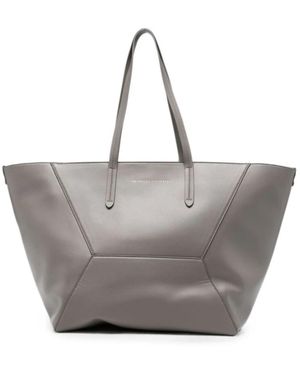 Brunello Cucinelli Leren Shopper - Grijs