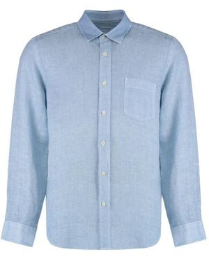 120% Lino Casual Shirts - Blue