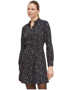 Paul Smith Kleedjes ,Veelkleurig ,Jurk Met Bloemenprint En Streepdetails - Zwart