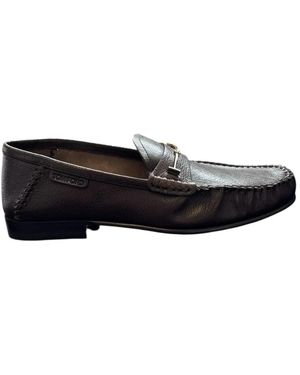 Tom Ford Schoenen ,Bruin ,Leer Platte Schoenen - Zwart
