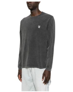 Maison Kitsuné Fox Head Katoenen T-Shirt - Zwart
