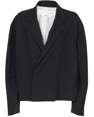 Isabel Benenato Viskose Oversized Blazer - Schwarz