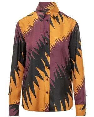 PUCCI Overhemden ,Veelkleurig ,Drago Print Zijden Blouse - Oranje