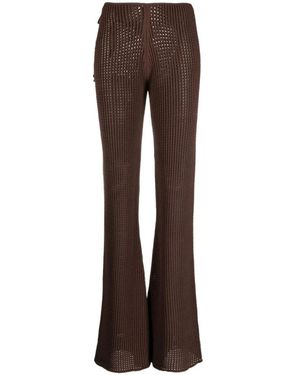 ANDREA ADAMO Wide Trousers - Marron