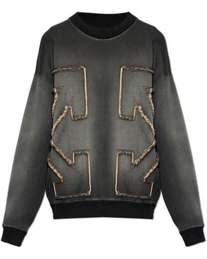 Off-White c/o Virgil Abloh Hoodies & Sweatvesten ,Grijs ,Katoen Oversize Sweatshirt