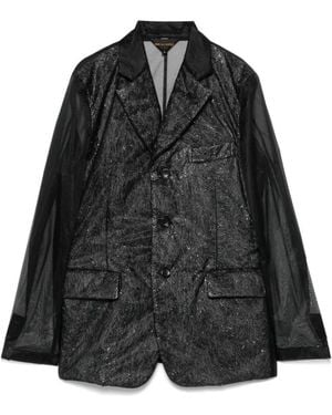 Comme des Garçons Sheer Panel Blazer - Zwart