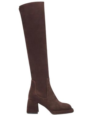 ESTRO Schoenen ,Bruin ,Leer 53-730-1608 Hoge Laarzen