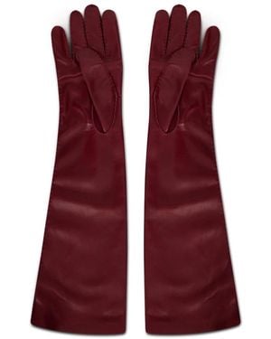 Alberta Ferretti Lange Leren Handschoenen - Rood