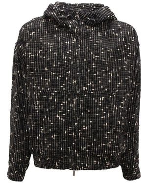 Armani Leinenmix Blouson Jacke - Schwarz