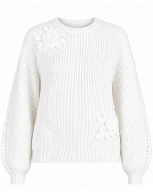 Twinset Truien & Vesten ,Wit ,Wol Trui Met Ronde Hals
