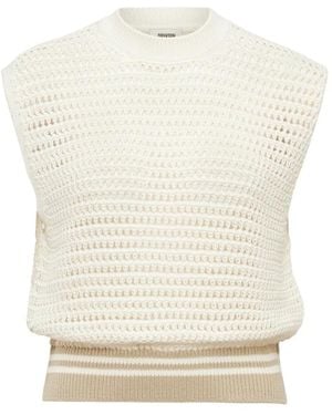 DRYKORN Ärmellose Strickoberteil Creme - Weiß