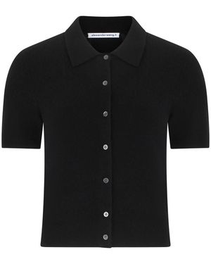 Alexander Wang Truien & Vesten ,Zwart ,Wol Polo Cardigan