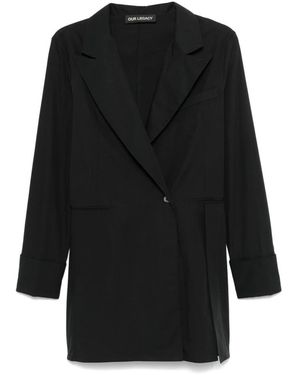 Our Legacy Kleedjes ,Zwart ,Katoen Ripe Poplin Blazer Shirt