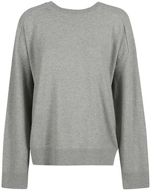 ARMARIUM Truien & Vesten ,Grijs ,Kasjmier Kasjmier Grijs Sweater Lange Mouwen Crewneck Jumper