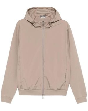 Herno Stretch Hoodie-Jas Van Katoenmix - Naturel