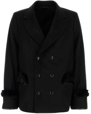 Random Identities Double-Breasted Coats - Black