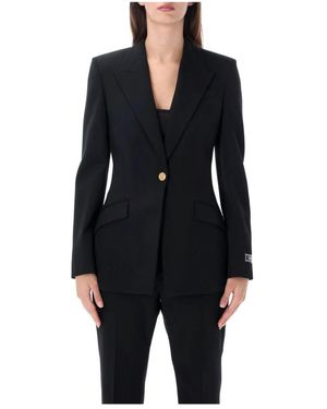 Versace Jassen ,Zwart ,Wol Stretchwollen Blazer