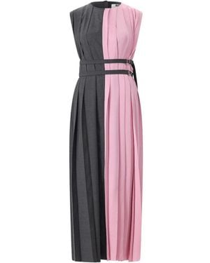 MSGM Plissiertes Ärmelloses Maxikleid - Lila