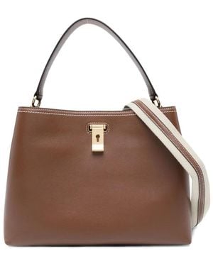 Bally Bruin Leren Top Handvat Tas