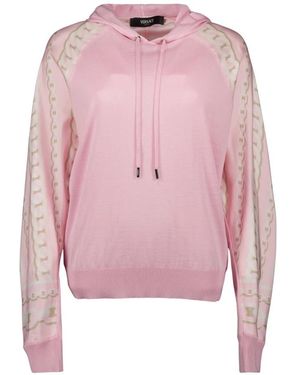 Versace Hoodies & Sweatvesten ,Roze ,Katoen Zijden En Katoenen Roze Hoodie