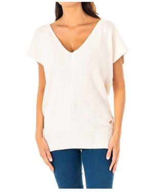 La Martina Klassiek Gesneden Jersey Met Korte Mouwen - Wit