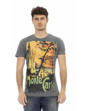 Trussardi Casual t-shirt mit kurzen ärmeln und rundhalsausschnitt - Grün