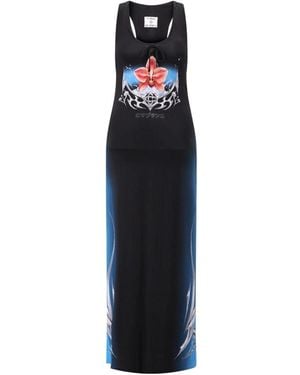 CASABLANCA Sleeveless Fitted Midi Dress - Blue