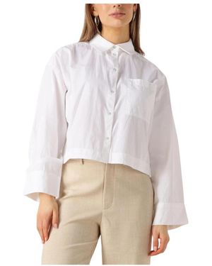 SELECTED Overhemden ,Wit ,Witte Cropped Boxy Shirt