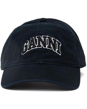 Ganni Canvas Cap - Blauw