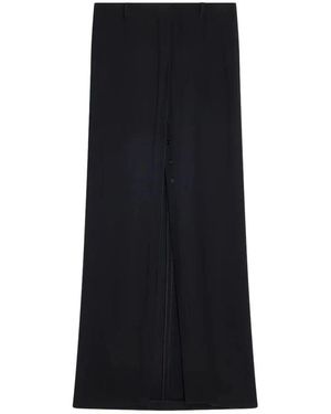 Semicouture Schwarzer spitzen-cady-rock mit schlitz