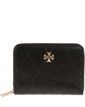 Tory Burch Small Charlie Quilted Zip-Around Wallet - Schwarz