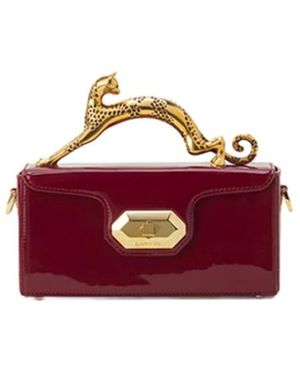 Lanvin Tassen ,Rood ,Leer Pencil Cat Nano Top Handle Bag