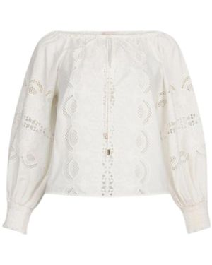 Liu Jo Off-Shoulder Tunika Bluse Mit Ballonärmeln - Weiß