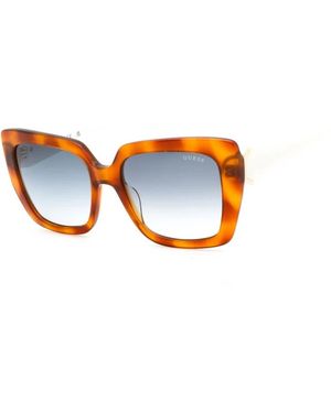 Guess Occhiali da sole in resina marrone con vetro blu