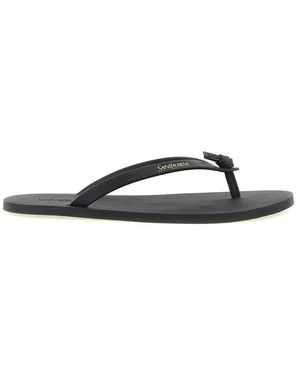 Saint Laurent Flip Flops - Negro