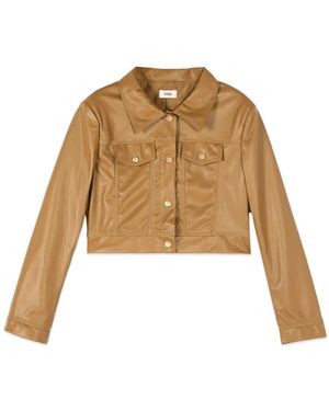 Oltre Jassen ,Bruin ,Polyester Cropped Jas - Naturel