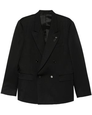 Lardini Jassen ,Zwart ,Dubbele Revers Blazer