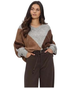Second Female Forca Knit V-Neck - Bruin