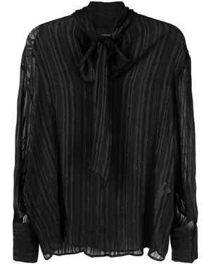 CoSTUME NATIONAL N900 Camicia Plisse Glitter - Schwarz